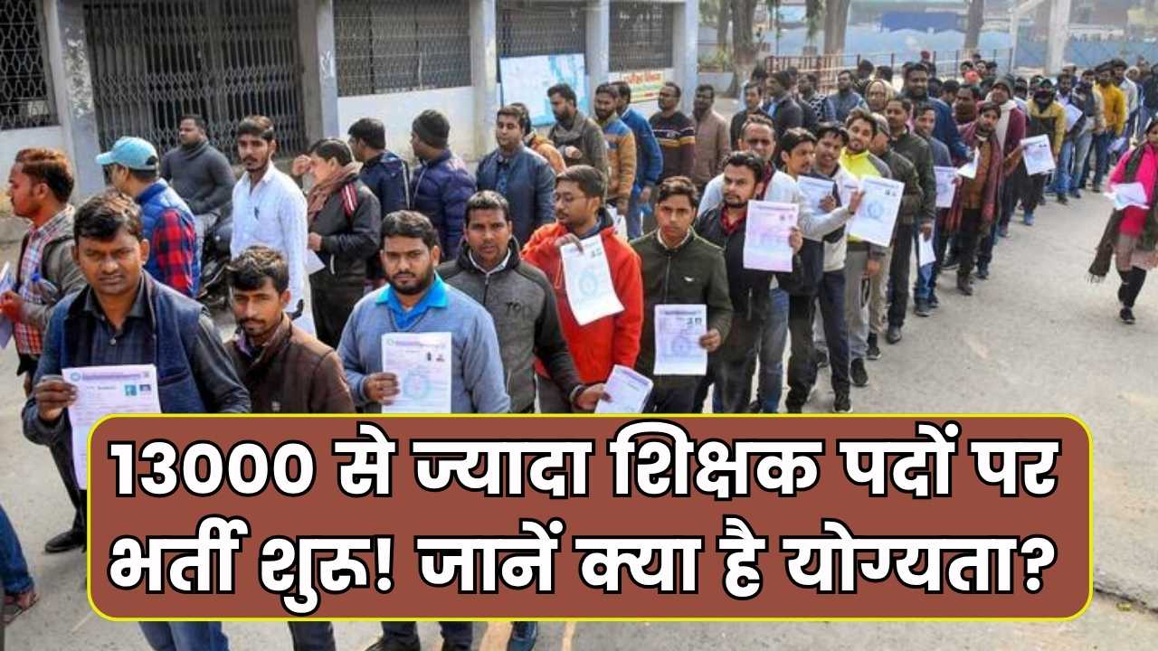 13000 से ज्यादा शिक्षक पदों पर भर्ती शुरू! बिना BEd वाले भी कर सकते हैं आवेदन, जानिए जरूरी योग्यता